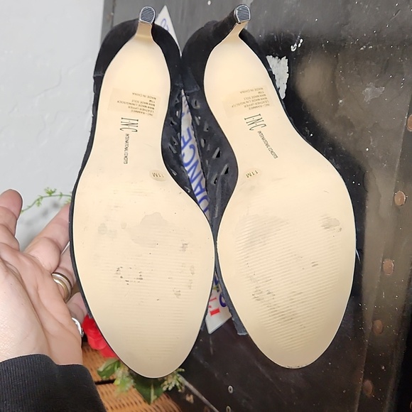 INC Rammee Leather Upper Cut out Open Toe Back Zip Heel 11M - Picture 11 of 13